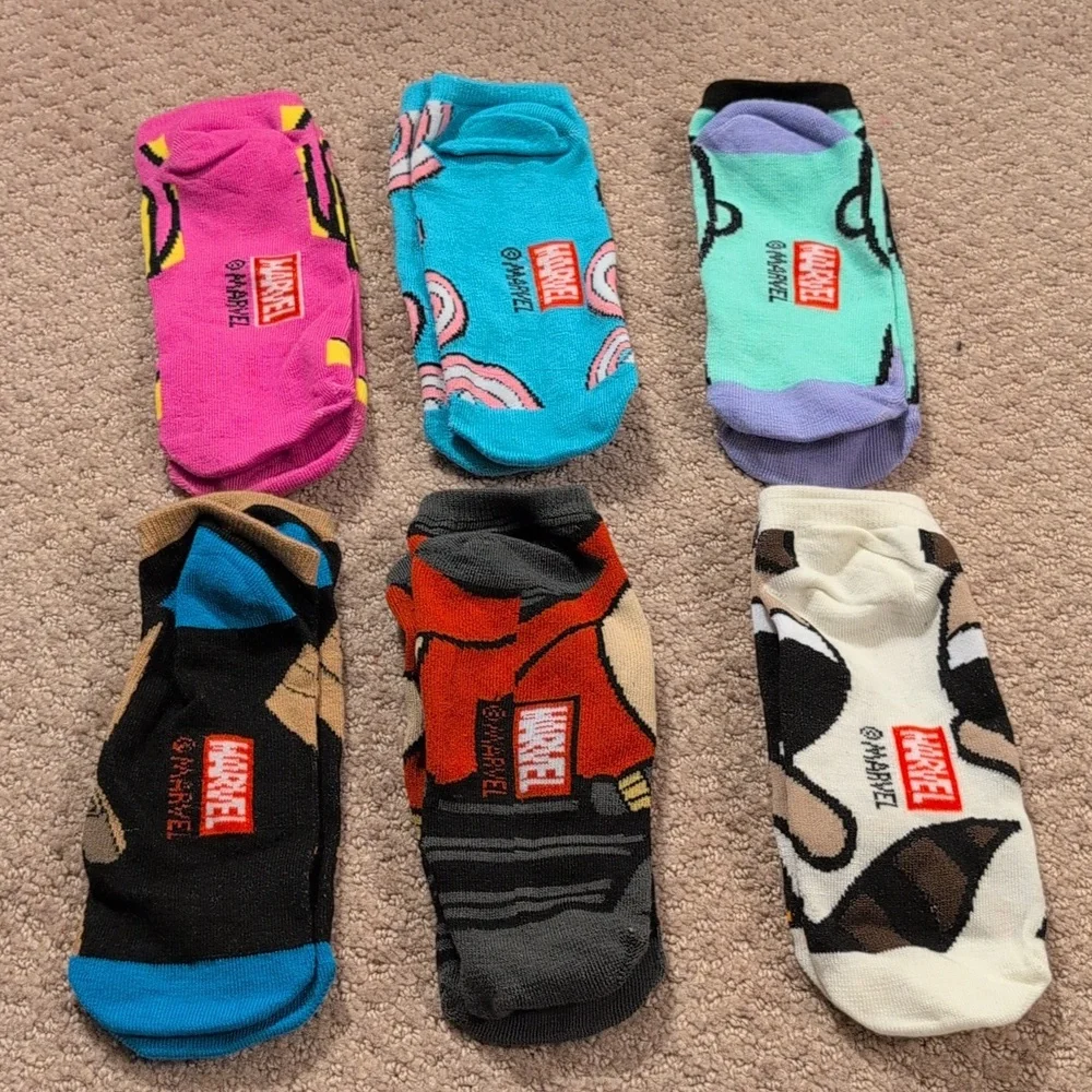 Marvel 6 pack of Women's Ankle Socks NWOT